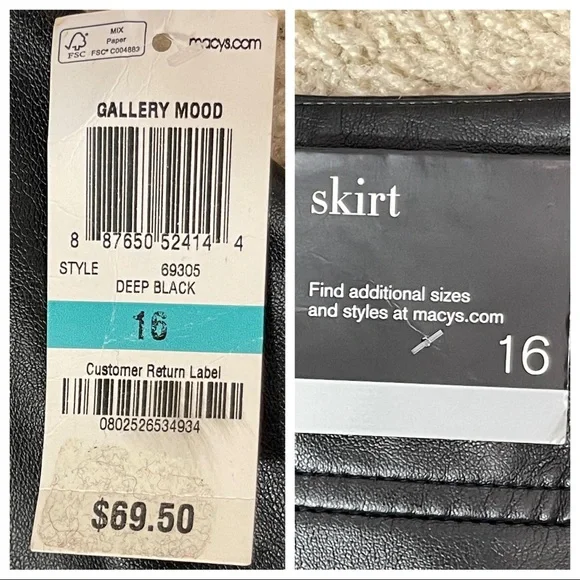 NWT! Alfani faux leather skirt - Picture 4 of 6